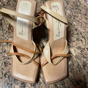 Ankle tie wedge sandles